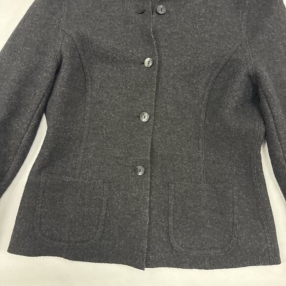 Lord & Taylor Heather Gray 6P Jacket Sweater Wool Blend Fitted Quiet Luxury - Picture 3 of 6